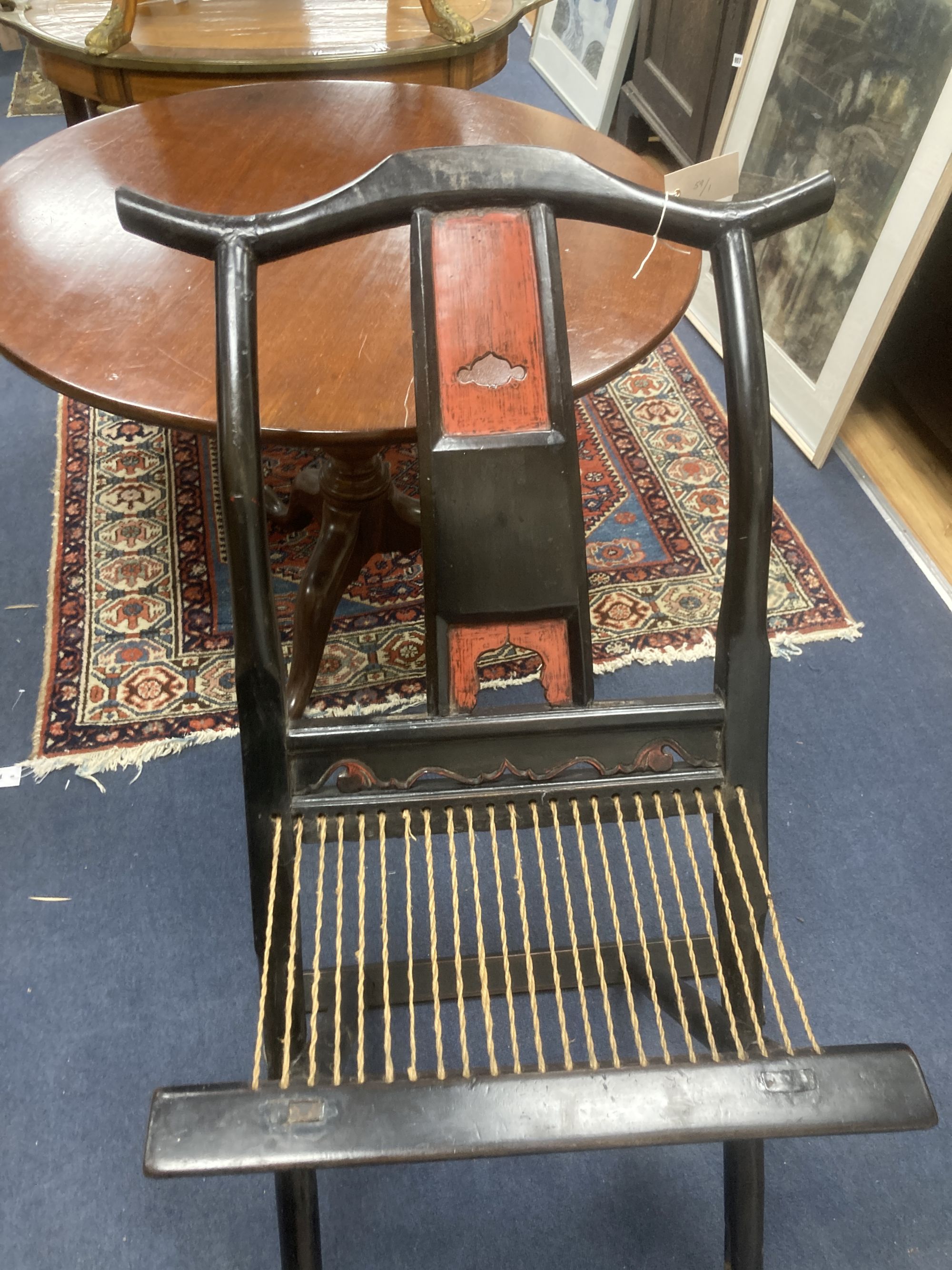 A 19th century Canton folding hunting chair